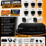 6 Dome + 2 Bullet  CCTV Cameras