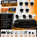 5 Dome + 3 Bullet CCTV CAmeras